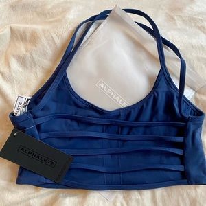 AURA STRAPPY LONGLINE BRA in Ink size medium *sold out on alphalete site*